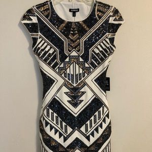 Express Aztec pattern bodycon dress